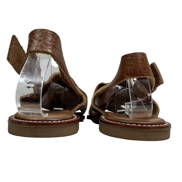 Inuovo Sandal Pebbled Grain‎ Brown Leather Faust Slingback Women Size 8 - Picture 2 of 8